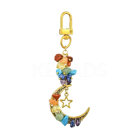 Synthetic & Natural Mixed Gemstone Pendant Decorations HJEW-JM01853-01-1