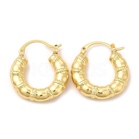 Rack Plating Brass Donut Hoop Earrings for Women EJEW-G342-04G-1