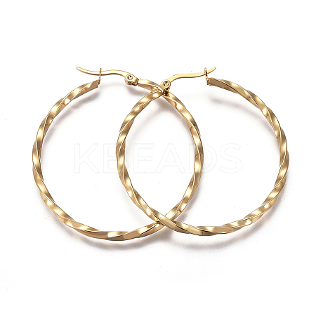 201 Stainless Steel Hoop Earrings LS-EJEW-A054-06D-G-1