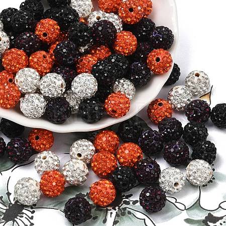 Halloween Theme Pave Disco Ball Beads RB-L037-04-1
