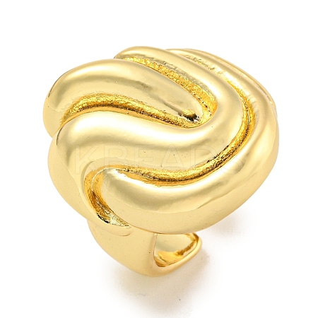 Rack Plating Brass Open Cuff Ring for Women Men RJEW-C082-08G-1