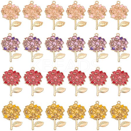 24Pcs 4 Color Transparent Epoxy Resin Pendants ENAM-NB0001-59-1