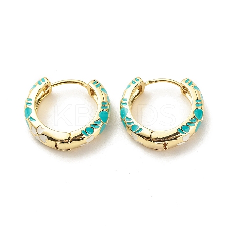 Flower Enamel Hoop Earrings LS-EJEW-G290-03G-E-1