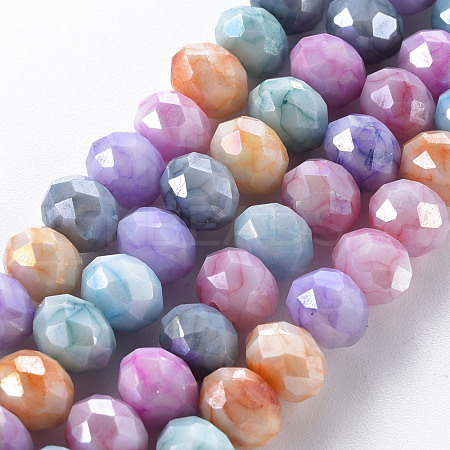 Opaque Baking Paint Glass Beads Strands X-EGLA-N006-010A-B09-1