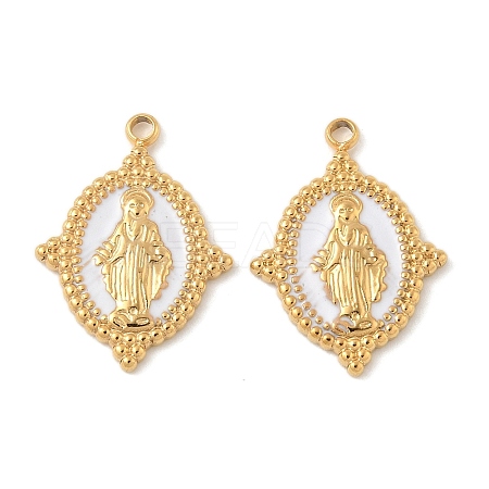 304 Stainless Steel Enamel Pendants STAS-U057-12G-01-1