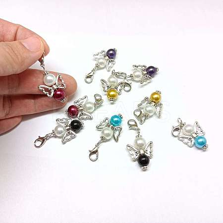 Angel Glass Pearl & Acrylic Pendant Decorations PALLOY-JF00570-S-1