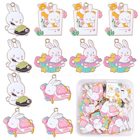 20Pcs 4 Style Cartoon Alloy Enamel Pendants ENAM-SZ0003-29-1