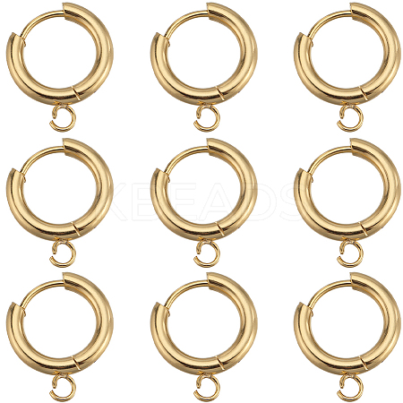 12Pcs 201 Stainless Steel Huggie Hoop Earring Findings STAS-SC0007-98G-1