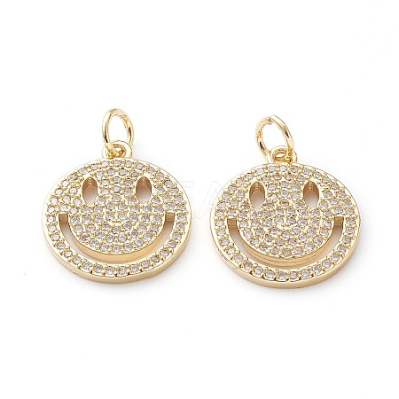 Brass Micro Pave Clear Cubic Zirconia Pendants X-ZIRC-Z014-08G-1