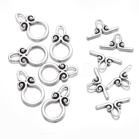 Ring Tibetan Style Alloy Toggle Clasps A1011Y-1