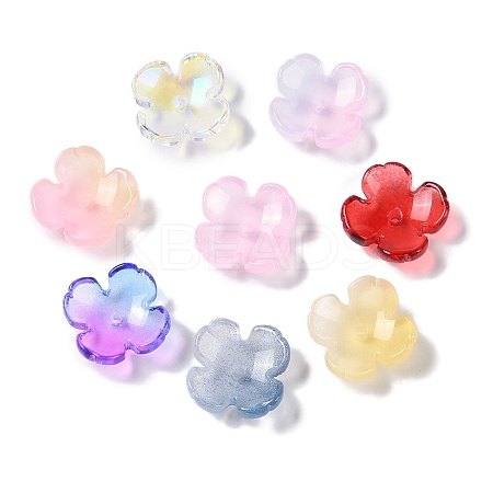 50Pcs Baking Paint Glass Bead Caps GLAA-FP0001-21-1