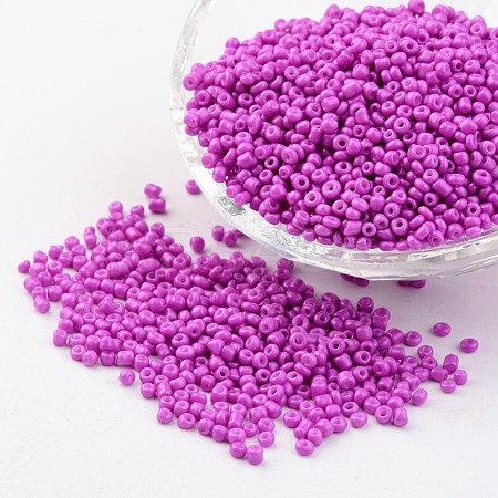 8/0 3mm Baking Paint Glass Seed Beads Loose Spacer Beads X-SEED-S002-K21-1