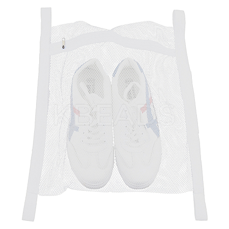 Polyester Mesh Shoe Cleaning Laundry Zipper Bags ABAG-WH0044-66B-1