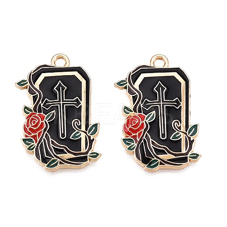 Halloween Theme Rack Plating Alloy Enamel Pendants ENAM-N056-393A-KCG-1