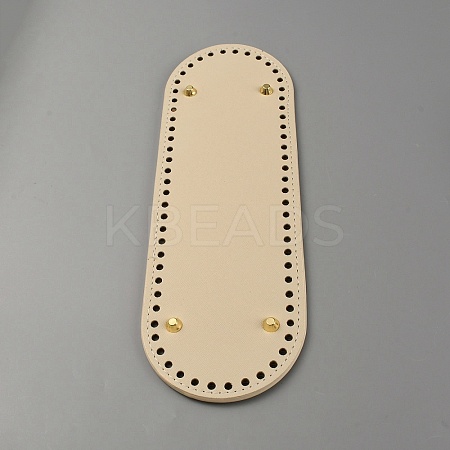 Oval PU Leather Knitting Crochet Bags Nail Bottom Shaper Pad PURS-WH0001-64B-1