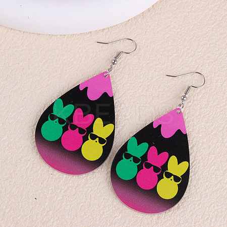 Easter Printed Acrylic Dangle Earrings FS-WGDC384-05-1