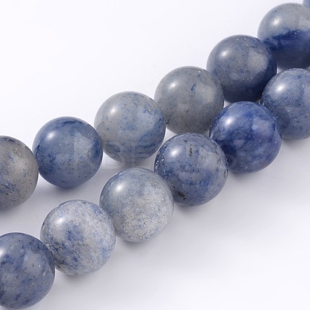 Natural Blue Aventurine Round Beads Strands G-M248-4mm-01-1