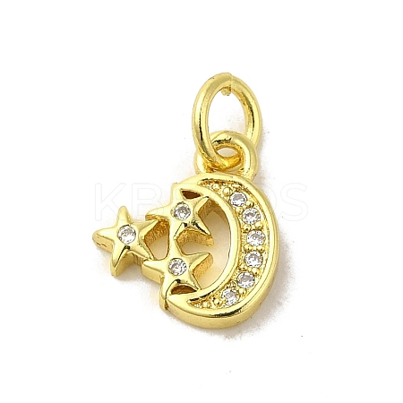 Real 18K Gold Plated Brass Pave Cubic Zirconia Pendants KK-M283-01A-01-1