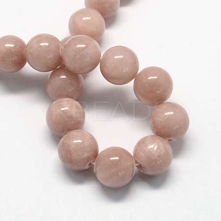 Natural Dyed Yellow Jade Gemstone Bead Strands G-R271-8mm-YXS05-1