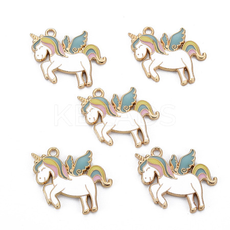 Rack Plating Alloy Enamel Pendants X-ENAM-S126-068-NR-1