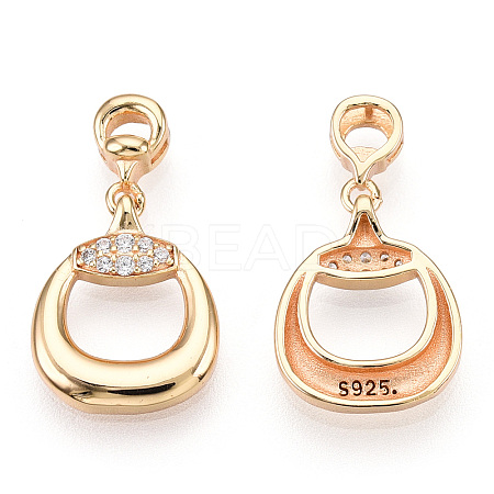 925 Sterling Silver Micro Pave Cubic Zirconia Pendants STER-T004-11G-1