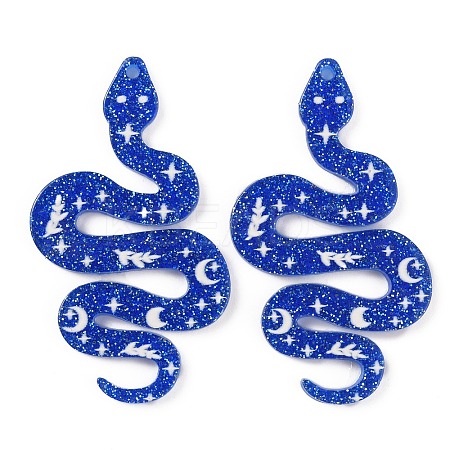 Cartoon Printed Acrylic Big Pendants OACR-WH0028-15D-1