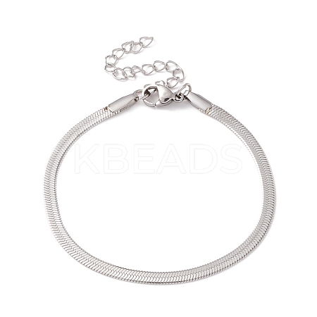 Non-Tarnish 304 Stainless Steel Herringbone Chains Bracelet for Men Women BJEW-D450-01P-01-1