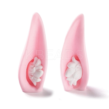 3D Animal Ear Opaque Resin Cabochons CRES-P029-B05-1