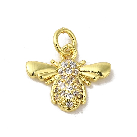 Real 18K Gold Plated Brass Pave Cubic Zirconia Pendants KK-M283-04C-01-1