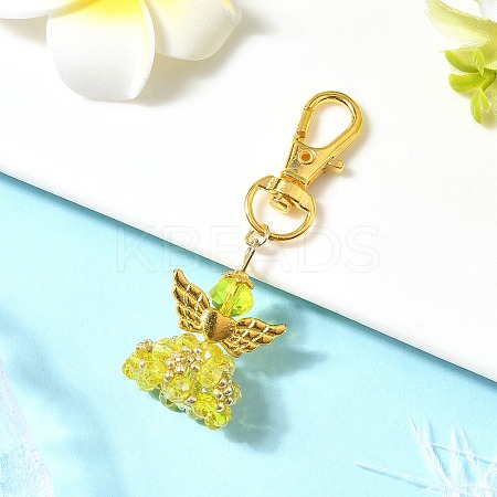 Angel Glass & Alloy Pendant Decorations HJEW-MZ00360-03-1