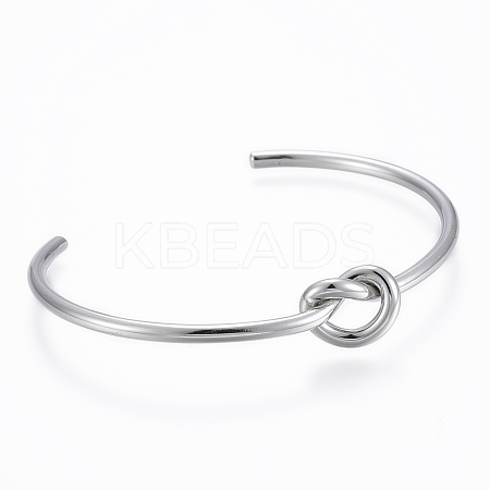 Tarnish Resistant Trendy 304 Stainless Steel Torque Cuff Bangles BJEW-H703-19P-1