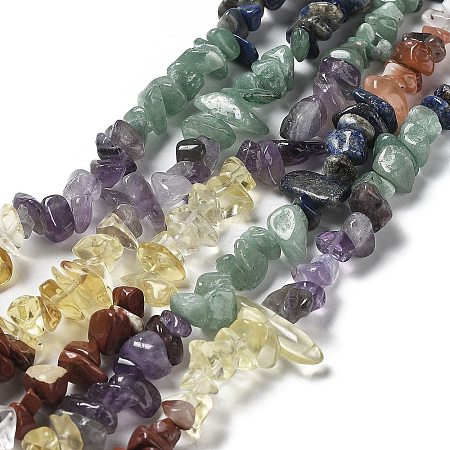 Chakra Natural Mixed Gemstone Chip Beads Strands G-M205-78-1