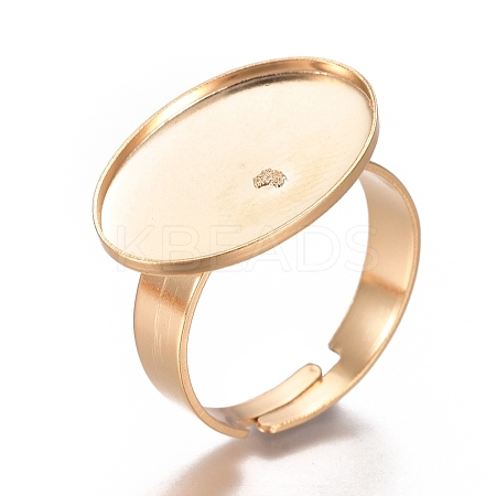 Adjustable 201 Stainless Steel Finger Rings Components STAS-I137-10G-1