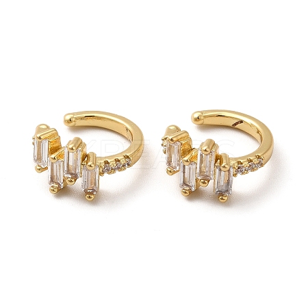 Rack Plating Brass Cubic Zirconia Cuff Earrings EJEW-P226-05G-1