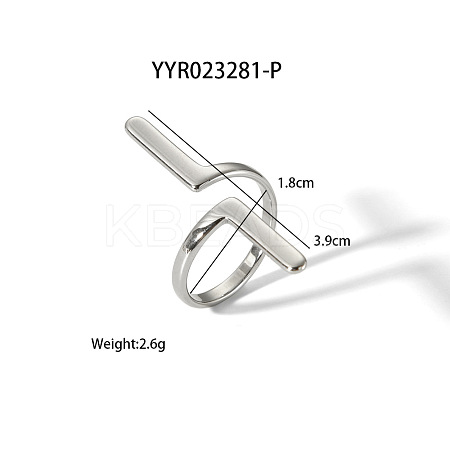 Exaggerated Personality 304 Stainless Steel Cuff Ring for Women AA3859-2-1