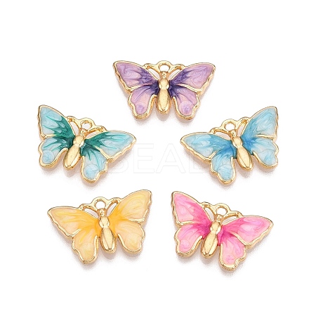 Rack Plating Alloy Enamel Pendants ENAM-N056-363KCG-1