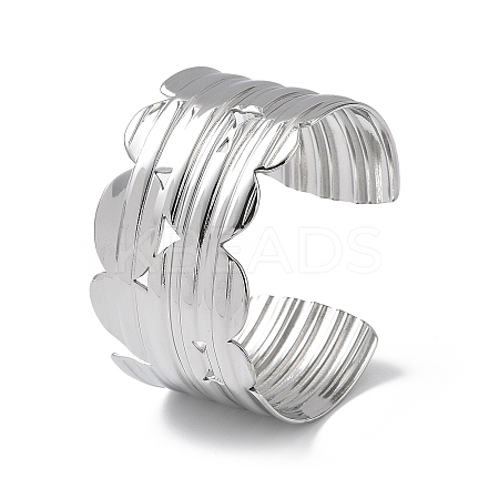 304 Stainless Steel Cuff Bangles for Women BJEW-Z078-20P-1
