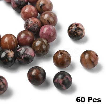 60Pcs Natural Rhodonite Beads G-YW0002-16A-1