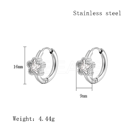 Cubic Zirconia Hoop Earrings VX9431-03-1