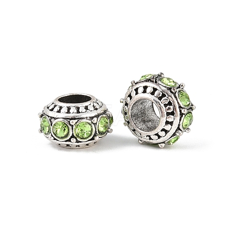 Alloy Rhinestone European Beads MPDL-R036-01F-1