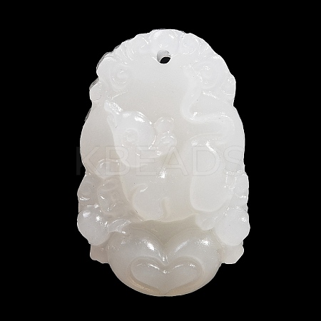 Natural White Jade Carved Pendants LS-G-S384-01A-1