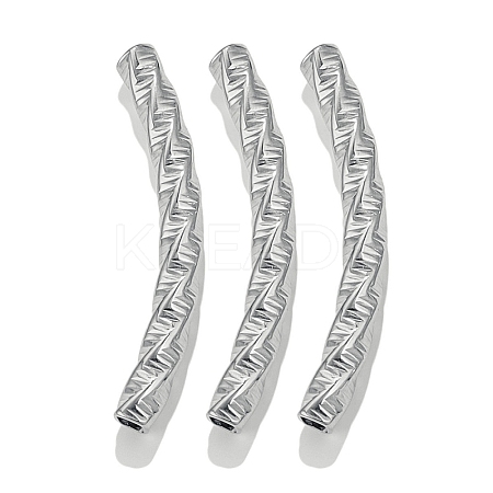 304 Stainless Steel Curved Tube Beads STAS-M071-03F-P-1