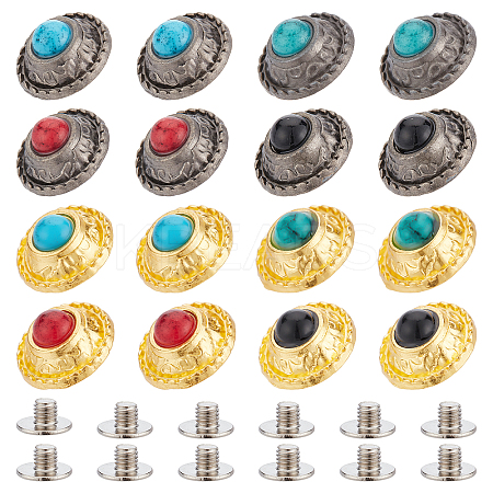  32 Sets 8 Colors Alloy Buttons DIY-NB0007-45B-1