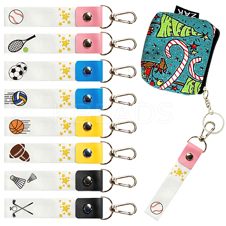 PU Leather & Cotton Name Marker Keychain AJEW-WH0514-003-1