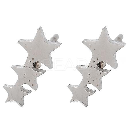 Non-Tarnish 304 Stainless Steel Stud Earrings EJEW-M242-01A-P-1
