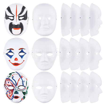 12Pcs 3 Styles DIY Unpainted Masquerade Mask DIY-FH0008-21-1