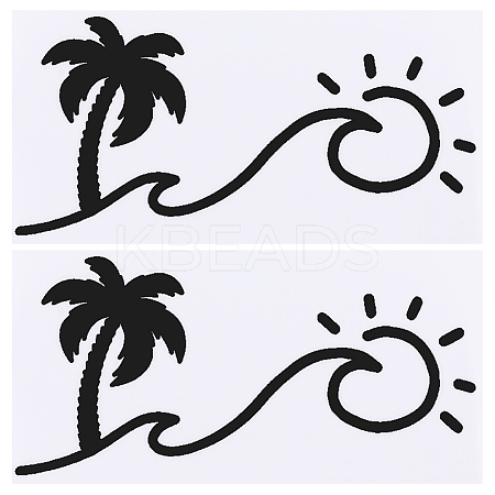 Beach Theme PVC Cartoon Self Adhesive Car Stickers FIND-WH0152-165C-1