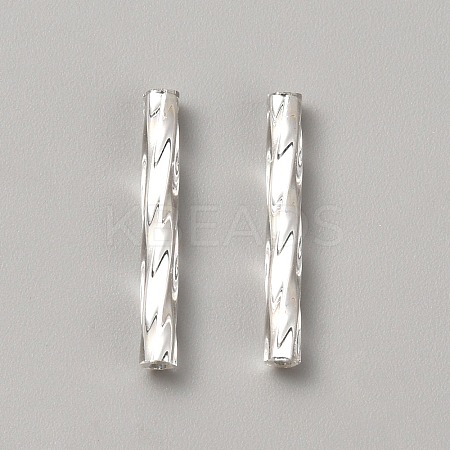 Glass Twist Bugle Beads GLAA-WH0035-26-1