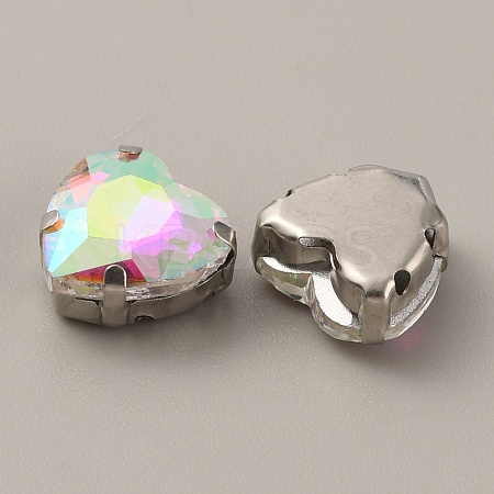 Heart Shape Sew on Rhinestone FIND-WH0128-92A-1