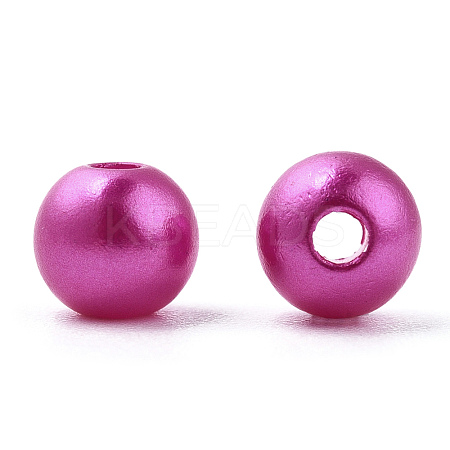 Spray Painted ABS Plastic Imitation Pearl Beads OACR-T015-05A-14-1